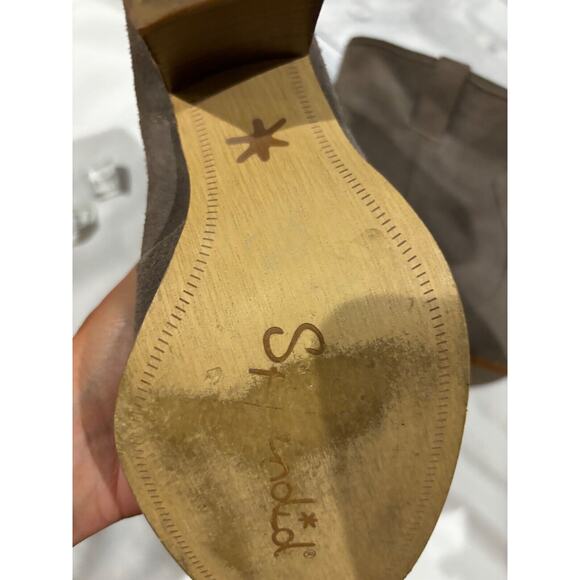 Splendid Women Suede block heel Booties Sz 8 gray Round Toe‎ cowgirl capsule - Picture 7 of 8